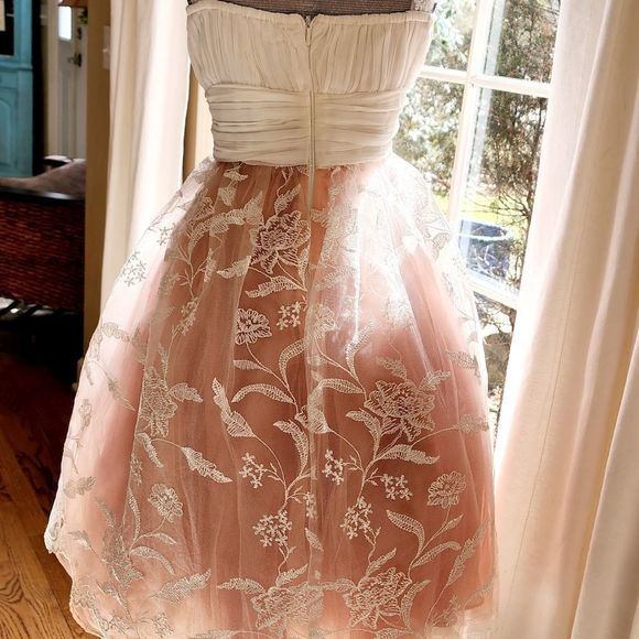 minuet pink and white lace cocktail homecoming dress - Picture 5 of 12